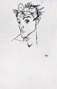 Egon Schiele Self Portrait oil on canvas